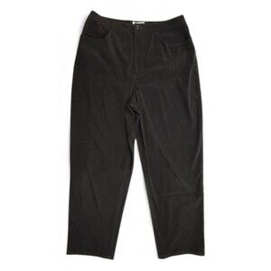 VTG Talbots Black Stretch Straight Leg Y2K Brushed Career Pants 12